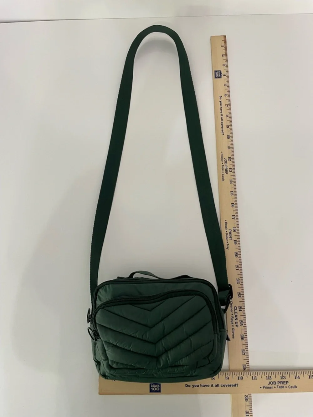 Lands End Ultra Light Quilted Forest Green Puffer Adjustable Crossbody Bag Cabin